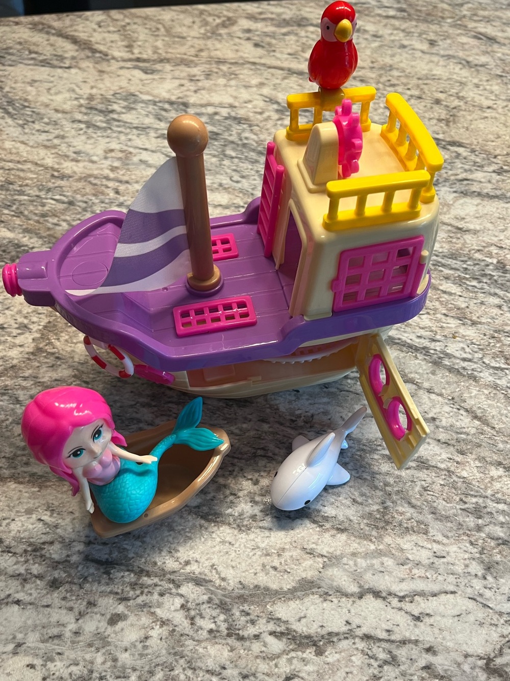 Kids Purple and Pink Mermaid Boat Playset